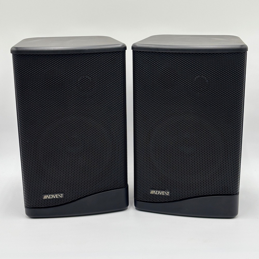 Advent Indoor Outdoor Bookshelf Speakers Black with OmniMount Wall Brackets Pair